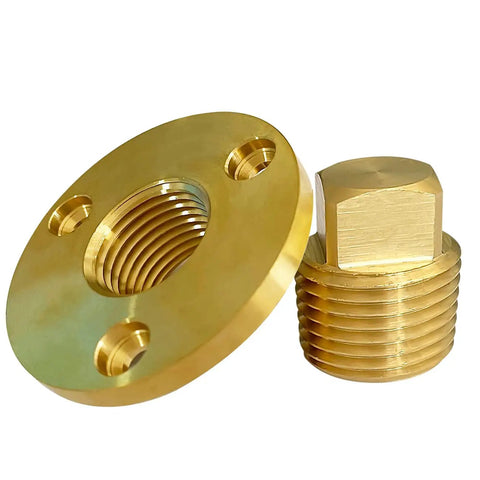 Solid Brass Garboard Drain Plug Kit For One Half Inch Hole, Includes Plug And Receptacle, One Half Inch NPT Thread, Durable Marine Hardware