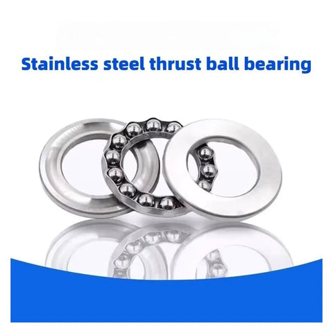 Built Like A Tank Stainless Steel Flat Thrust Ball Bearing Set Waterproof Heavy Duty Precision Bearings Smooth Operation, close-up view.