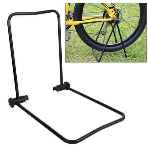 Aluminum Bike Trainer Stand With Storage Rack For Mountain Road And Folding Bikes Adjustable Repair Stand Durable Rust Proof Maintenance Station For Home Garage And Workshop Area, black frame with wheel support.