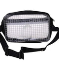 Flat Out Solid Anti Static Clear Pvc Tool Bag And Waist Pouch For Scrapbooking Dies Multi Pocket Storage lightweight sling with black strap.
