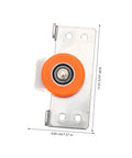 Heavy Duty Sliding Door Rollers Two Sets Silent Bearing Roller Pulleys with orange nylon wheel and metal bracket for smooth glide.
