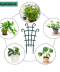 Stackable Small Plant Trellis For Potted Plants Pack Of 4 For Indoor Outdoor Use Climbing Vine Support For Ivy Hoya Flowers And Houseplants Low Profile Dark Green Garden Trellis Made From Durable PP Plastic with vine support applications.