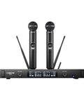 Smart UHF Wireless Microphone System for Live Shows with Dual Cordless Mics, Auto Scan and Sync
