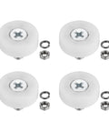 Premium Nylon Drawer Rollers With Stainless Steel Screws And White Positioning Pulleys For File Cabinet Slides And Furniture Drawers 4 Piece Set with nuts.