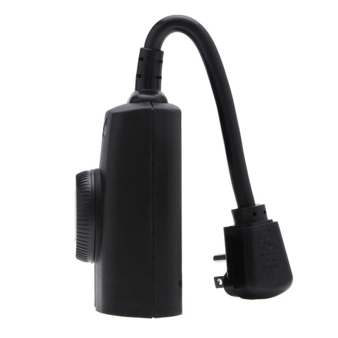 Make Your Porch Lights Run Smooth With This Beefy Outdoor Plug In Timer Using Natural Light Sensors For Auto Day Night Cycling Zero Headache Landscape And Holiday Setup 15 Amp, black outdoor timer with plug.