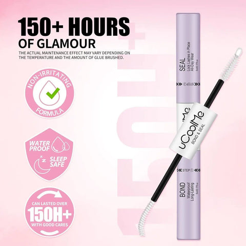 All Day Waterproof Lash Bond And Seal Eyelash Glue 10ml for DIY Extensions showcasing non-irritating, waterproof features.
