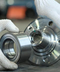 Hands holding deep groove sealed ball bearing 6806-2RS 30 mm ID x 42 mm OD x 7 mm width, double-sealed 2RS chrome steel, ABEC 1 P0.