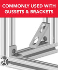 Rock Solid 1/4-20 Slide In T Nuts 25 Pack Black Zinc Coated Steel used with aluminum T slot extrusion and brackets.