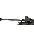 Terrova QUEST Bow Mount Electric Trolling Motor Featuring Slick Brushless Drive And Built In Chirp Sonar For Crisp Bottom Mapping 90 To 115 Lbs Of Heavy Duty Kick 45 Inch Shaft side view showing brushless motor and long shaft design.