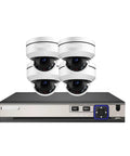 Heavy Duty 10X Optical Zoom 5Mp Ptz Dome Poe Camera Slick System Featuring 4K 8Ch Nvr Kit with four dome cameras and recording hub.