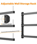 Heavy Duty Lumber Storage Rack Wall Mount With Steel Shelves And Wall Organizer for garage shed workshop indoor outdoor use