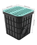 Square Catch Basin Drain Kit For Outdoor Drainage With 9 Inch Basin Includes 1 Bucket, 1 Basket, And 1 Cover Plate For Yard