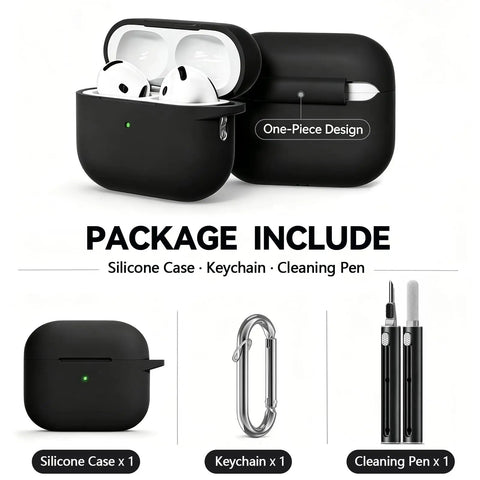 Crystal Clear Slim Protective Case For AirPods 4 And 5 Usb-C Versions 2024 Plus 2026 With Essential Cleaning Kit one-piece design with keychain and cleaning pen