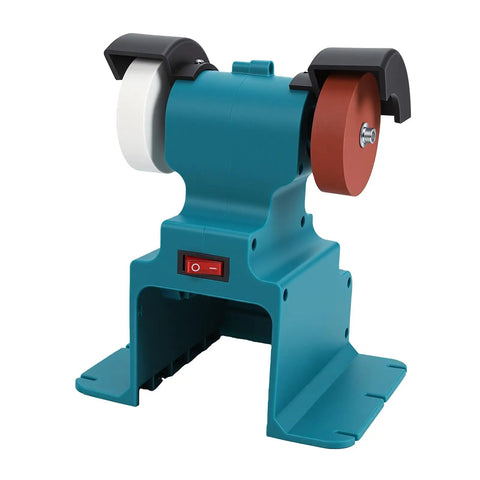 Rock Solid Cordless Bench Grinder With Dual Coarse And Fine Grinding Wheels for metal sharpening and polishing with copper motor.
