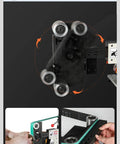 Rock Solid Brushless Belt Sander Paired With Adjustable Knife Grinder and Flip Angle Setup for sharpening tools in use.