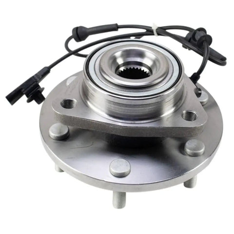 Heavy Duty Front Wheel Hub Bearing Kit Two Pack Direct Swap For Nissan Titan 2017 To 2020, showing a precision metal bearing with cable.