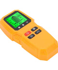 GYZOUKA Wall Scanner Stud Detector for Wood Metal Live AC Wire Locating with yellow casing and green screen display.