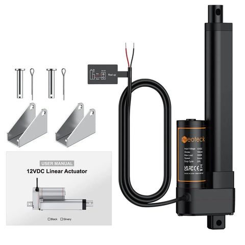 Beefy Heavy Duty 12V Linear Actuator Generating 3000N Force 660 Lbs Push Pull Electric Motor Cylinder With 6 Inch Stroke IP65 Waterproof Grade For Hella Rugged Tasks Ideal For Solar Tracking Automation And CNC Machinery with accessories