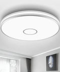 15 Inch LED Flush Mount Ceiling Light 40W 3800 Lumens Daylight 5000K Waterproof Round Fixture installed in a modern living room