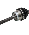 Close-up of a CV axle from the Front CV Axle Assemblies And Front Outer Wheel Bearings Kit For 1999-2004 Nissan Frontier And 2000-2004 Xterra 4WD.