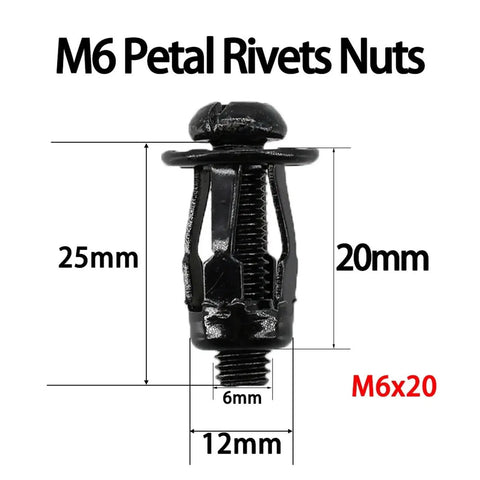 Petal Rivet Nuts Set M4 M5 M6 Zinc Plated Carbon Steel Nutserts For License Plate Fixing And Metal Panel Mounts M6 size