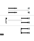 M6 cage nut assembly guide with bolts, parts laid out in three steps to install Super Slick Zero U Cable Management for 19 Inch Server Racks.