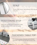 Double Station Pneumatic Hinge Boring Machine for Woodworking 48-6 showing scale and positioning stop features for precision.