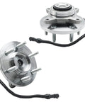 Heavy-Duty Steel Front Wheel Bearing Hubs Assembly Kit With ABS Sensor Wire Direct Replacement, 6 Lug Pair, for Ford Expedition
