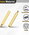 Heavy Duty Brass Hex Standoff Screw Set providing a slick male to female thread structure, 30mm, corrosion and rust resistant.