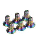 Top Shelf Gr5 Titanium Bolts M5 X 10 mm Hex Socket Countersunk Head 6 Piece Rainbow Finish lightweight fasteners in detail.