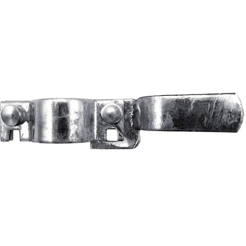 Top Tier Galvanized Chain Link Fork Gate Latch With Padlock Hole fits standard 1 5/8 inch piping, durable steel design.