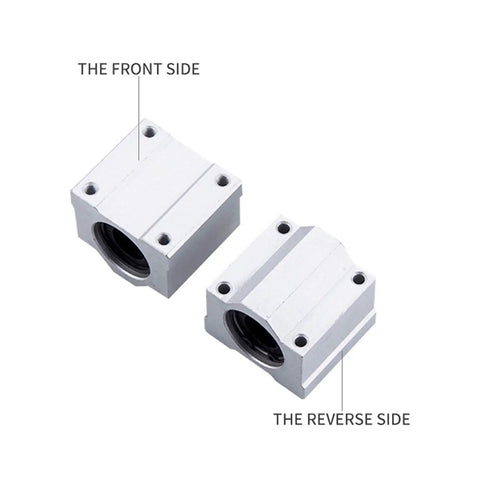 Three Pack Linear Motion Bearing Slides SCS16LUU 16mm Length for CNC Parts and 3D Printer Projects High Precision Guide Rails for Precision Machine Tools and DIY Builds, front and reverse sides
