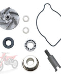 Heavy Duty Water Pump Kit Compatible With Honda CRF450R 4T Dirt Bike 2009 To 2016 Full Rebuild Set parts including bearings and seals.