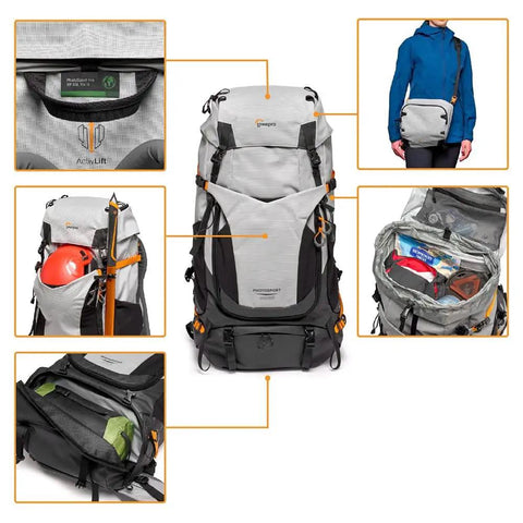 PhotoSport Pro 55L Camera Backpack With Front And Rear Access For DSLR And Mirrorless, Removable Insert, Accessory Straps