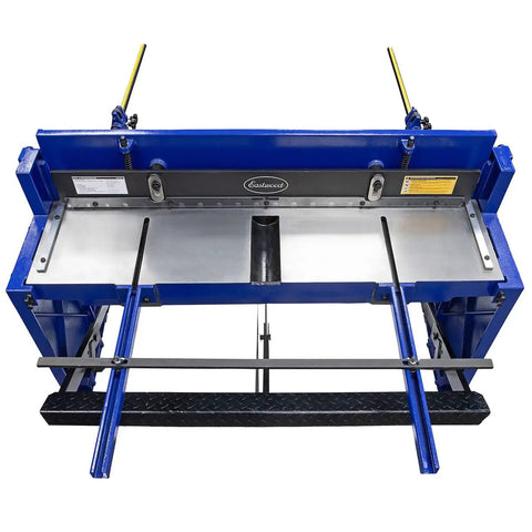 Heavy Duty Kickass Cast Iron Manual Stomp Shear Machine For Cutting Thick Sheet Metal And Aluminum Up To 14 Gauge With Razor Sharp Tool Steel Blades for precise metal cutting.