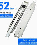 Super Rock Solid Full Extension Drawer Slides Ball Bearing Side Mount Cabinet Runners Soft Close Glide 52 Inch Heavy Duty Metal Tracks showing 52 inch steel drawer slides.