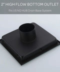 Square Shower Floor Drain With Tile Insert Grate 6 Inch Long Matte Black Finish SUS 304 Stainless Steel Removable Cover Rust Proof High Flow 2 Inch Outlet Heavy Duty Floor Drain for Modern Bathrooms Built To Last featuring 2-inch high flow outlet