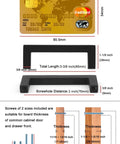Heavy Duty Three Inch Matte Black Cabinet Pulls Square Bar Drawer Handles Solid Metal Cupboard Knobs Ten Pack, dimensions and screw details.