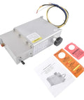 Heavy Duty Electric Hydraulic Drum Brake Actuator 1600 PSI for trailers with wires and labels on a silver unit.