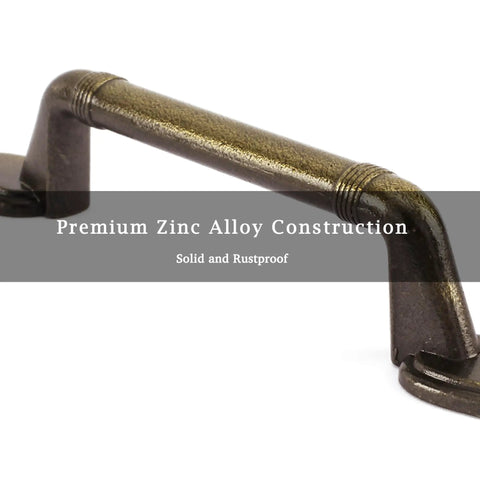 Snag This Top Shelf Set Of Six Vintage Style Cabinet Pulls Featuring A Warm Antique Bronze Finish And Reliable Three Quarter Inch Spacing For Easy Kitchen Or Closet Makeovers, close-up of solid zinc alloy handle.