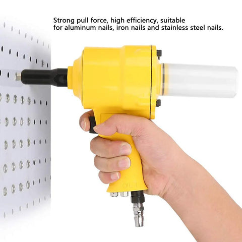 Professional Grade Pneumatic Rivet Gun With Knockout Grip Design And Killer Pull Power Air Powered Riveting Tool for fastening aluminum nails.
