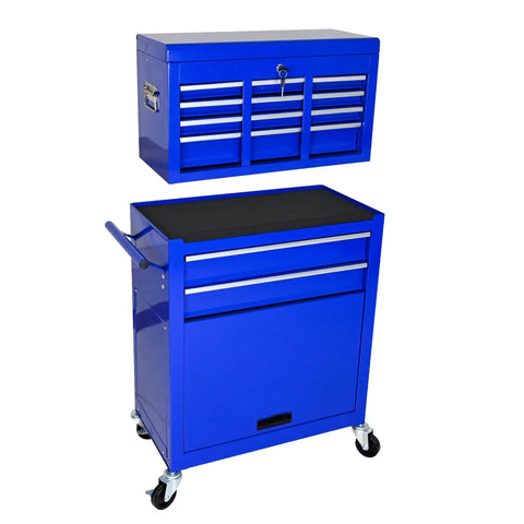 Badass 8 Drawer Rolling Tool Chest Modular Detachable Design Heavy Duty Workhorse For Garage Shop And Mechanic with blue finish
