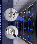 100 Pack M6 Rack Mount Cage Nuts 304 Stainless Steel shown installing in server rack, highlighting precision snap fit clips usage.