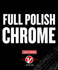 Image with text 'FULL POLISH CHROME' showcasing V Series branding.