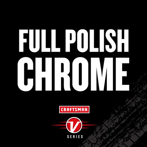 Image with text 'FULL POLISH CHROME' showcasing V Series branding.