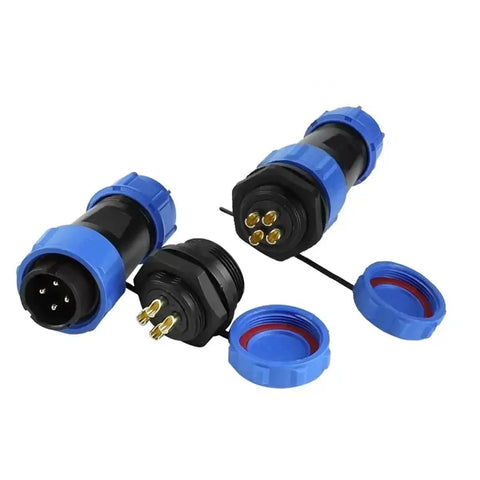 Rugged Plug And Play Weatherproof IP68 Panel Mount Socket Connector Back Nut For Electrical Cable Wire SP20 SP21 Series 6 Pin 10 Sets Pack