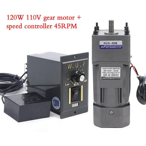 Heavy Duty Variable Speed Gear Motor For Garage Builds 110 Volt 120 Watt Single Phase AC Unit with speed controller.