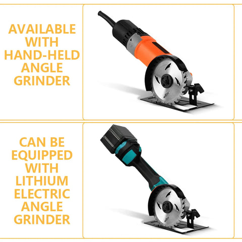 Keep Nasty Sparks Safe While You Work With This Rugged Adjustable Angle Grinder Holder Stand Featuring Heavy Duty Steel Debris Protection For 100 Mm Tools Your Shop Will Love, showcasing a hand-held angle grinder attachment.