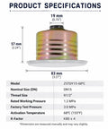 Top Shelf Heavy Duty Concealed Pendent Fire Sprinkler Head Bulk Pack With Heat Release Cover Plate K80 Rating dimensions and specs