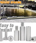 Premium M2 Stainless Steel Standoff Kit Includes 280 Pieces of Heavy Duty Hex Spacers Male Female and Male Only Stands Along With Pan Head Screws and Hex Nuts for Reliable PCB Circuit Board Mounting Workhorse Hardware, showing precise spacers and screws.